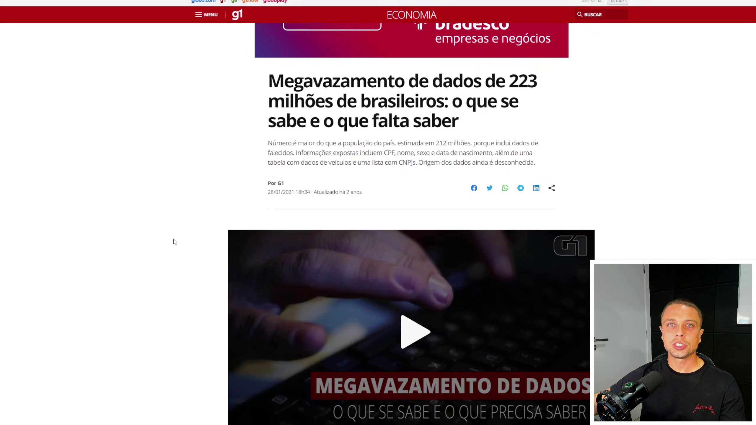 Aula sobre o megavazamento de dados de 223 milhões de brasileiros